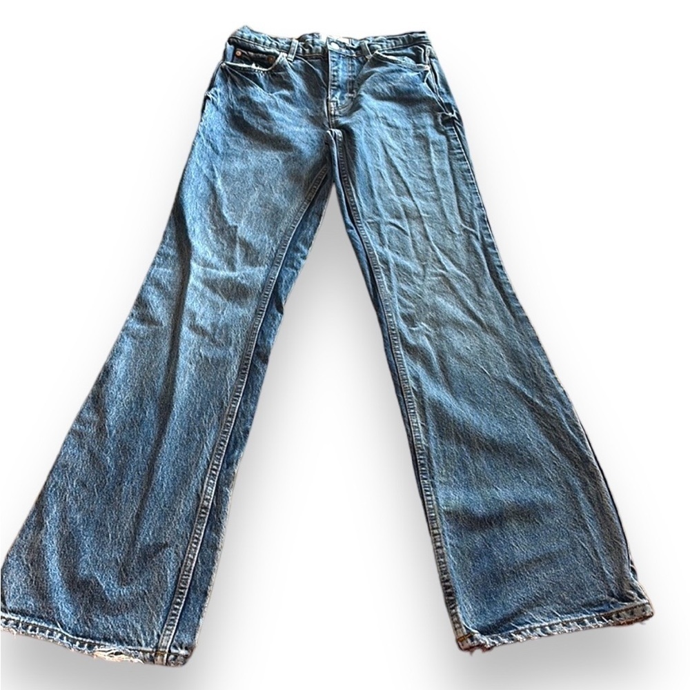 We the Free People distressed jeans high-rise straight bootcut relaxed fit sz 26
